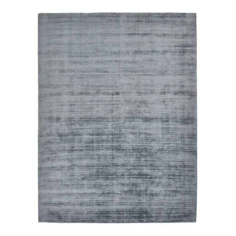 Handmade Gray Stripe Rectangular 8' x 10' Viscose Area Rug