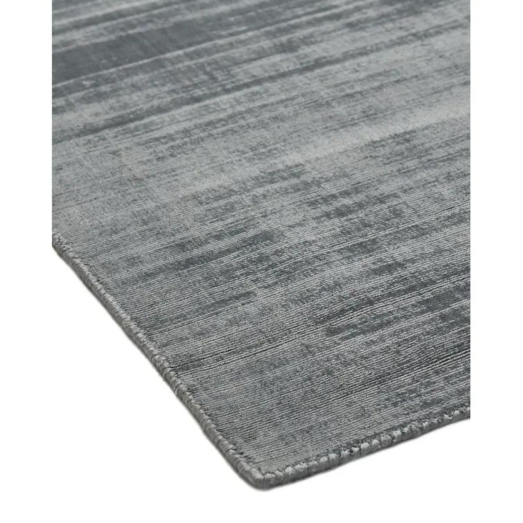 Handmade Gray Stripe Rectangular 8' x 10' Viscose Area Rug