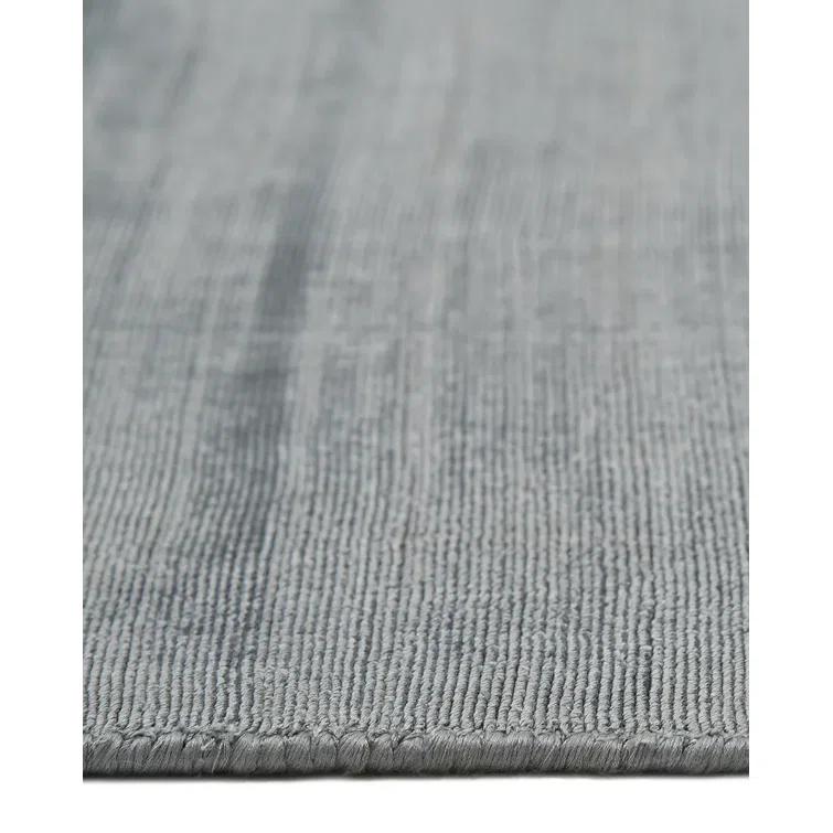 Handmade Gray Stripe Rectangular 8' x 10' Viscose Area Rug