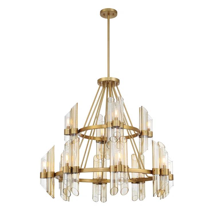 Pavinder 12-Light Chandelier in Warm Brass