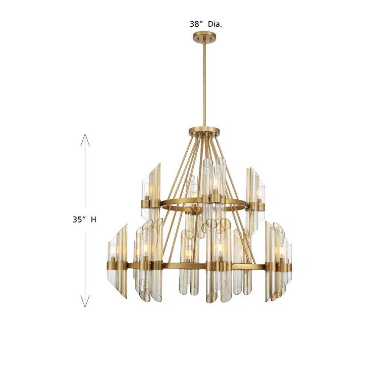 Pavinder 12-Light Chandelier in Warm Brass