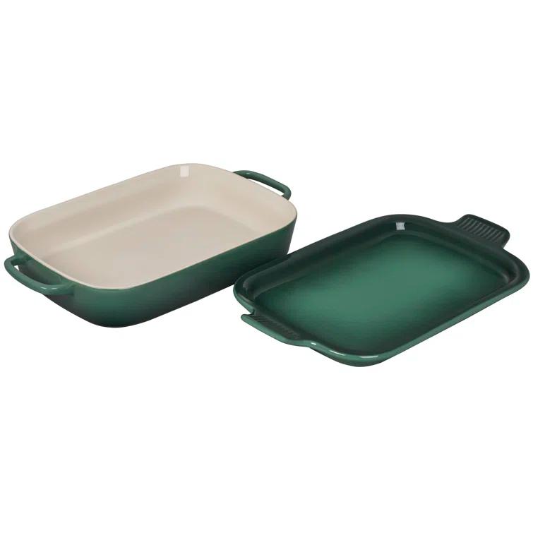 Le Creuset Le Creuset Stoneware Rectangular Dish With Platter Lid, 2.75Qt.