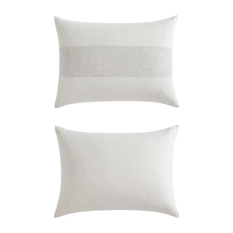 Vera Wang Vera Wang Chenille Waffle Stripe Beige Duvet Cover Set