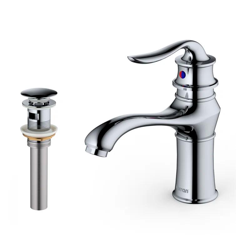 Karran Dartford Single Handle Single Hole Basin Bathroom Faucet With Matching Pop-up Drain