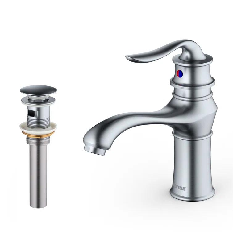 Karran Dartford Single Handle Single Hole Basin Bathroom Faucet With Matching Pop-up Drain