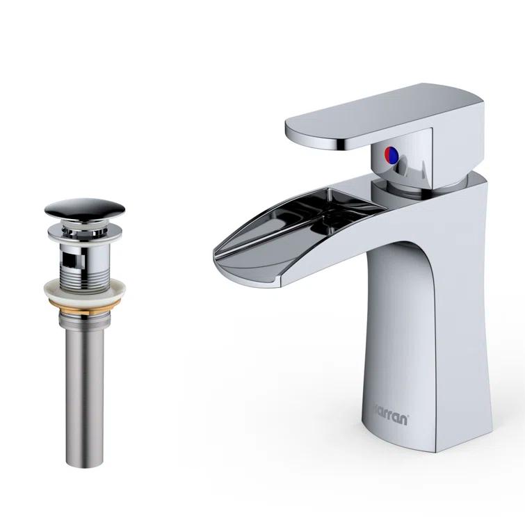 Karran Kassel Single Handle Single Hole Basin Bathroom Faucet With Matching Pop-up Drain