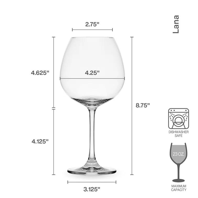 Mikasa Mikasa Lana 23 oz. Balloon Red Wine Glass (Set of 4)