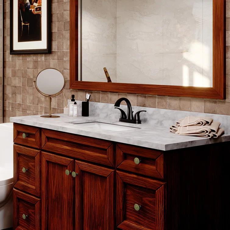2 Handle Bathroom Faucet with Drain
