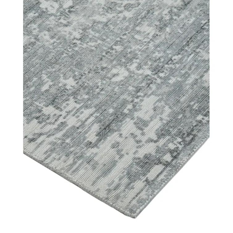 Samantha Handmade Pewter Gray Viscose 8' x 10' Area Rug