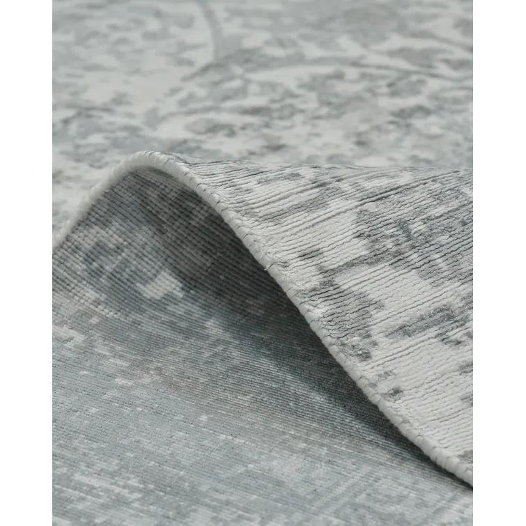 Samantha Handmade Pewter Gray Viscose 8' x 10' Area Rug