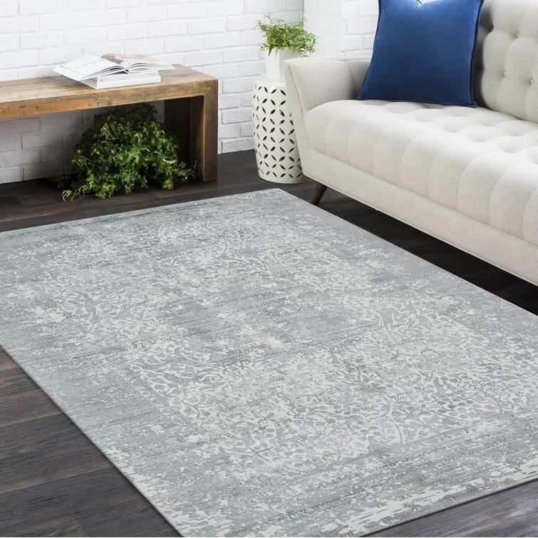 Samantha Handmade Pewter Gray Viscose 8' x 10' Area Rug