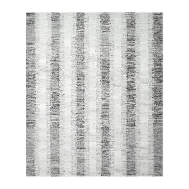 Viceme Striped Flatweave Area Rug in Brown/Gray