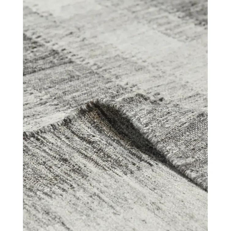 Viceme Striped Flatweave Area Rug in Brown/Gray