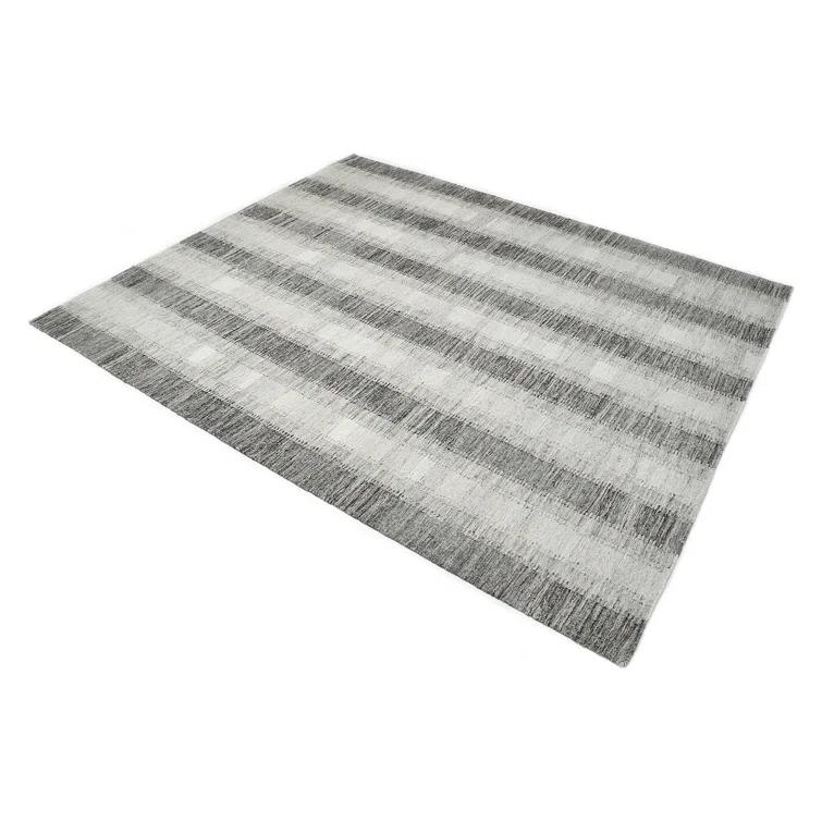 Viceme Striped Flatweave Area Rug in Brown/Gray
