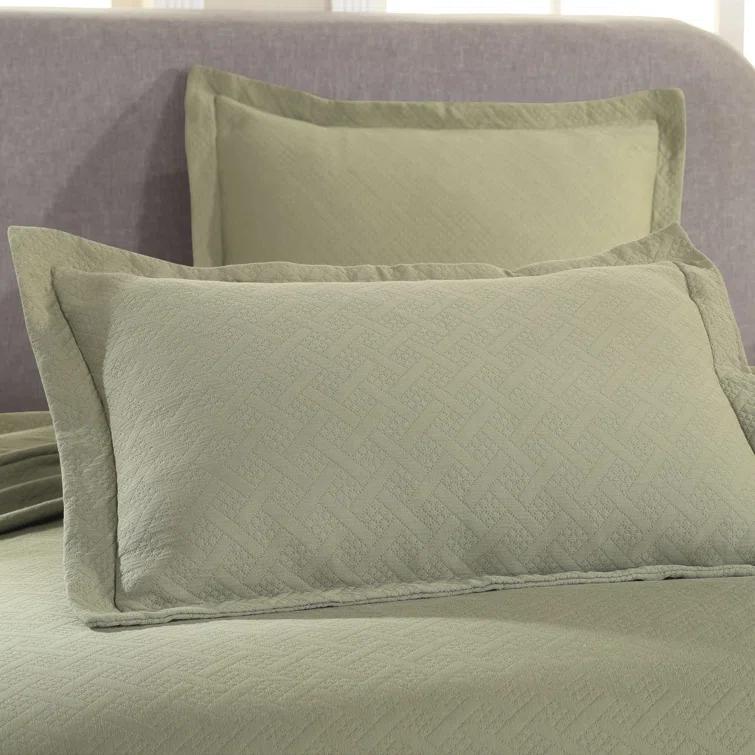 Superior Superior Cotton All Season Basketweave Medium Weight Bedspread Set with Shams