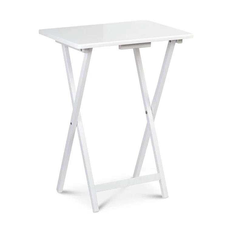 PJ Wood 19.09'' Solid Wood Rectangular Portable Folding Table (Set of 2)