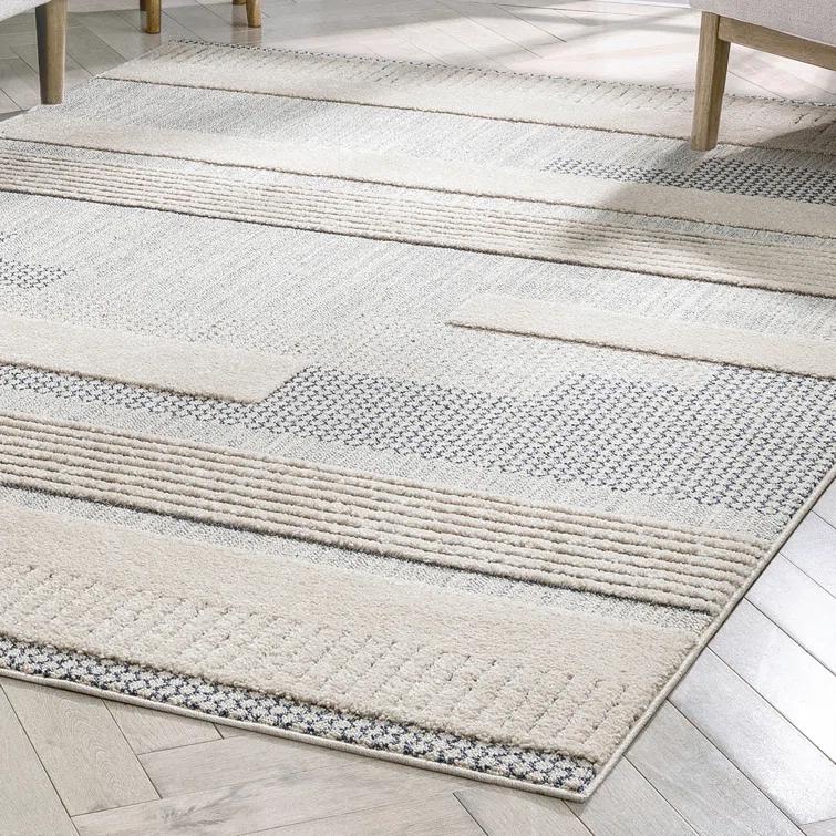 Marcone Briar Tribal Geometric Abstract Light Blue Looped Pile Rug