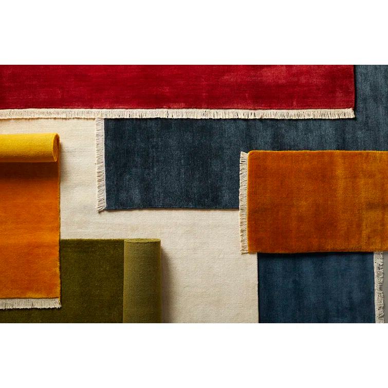 Clio Hand Loomed Wool Dark Green Rug
