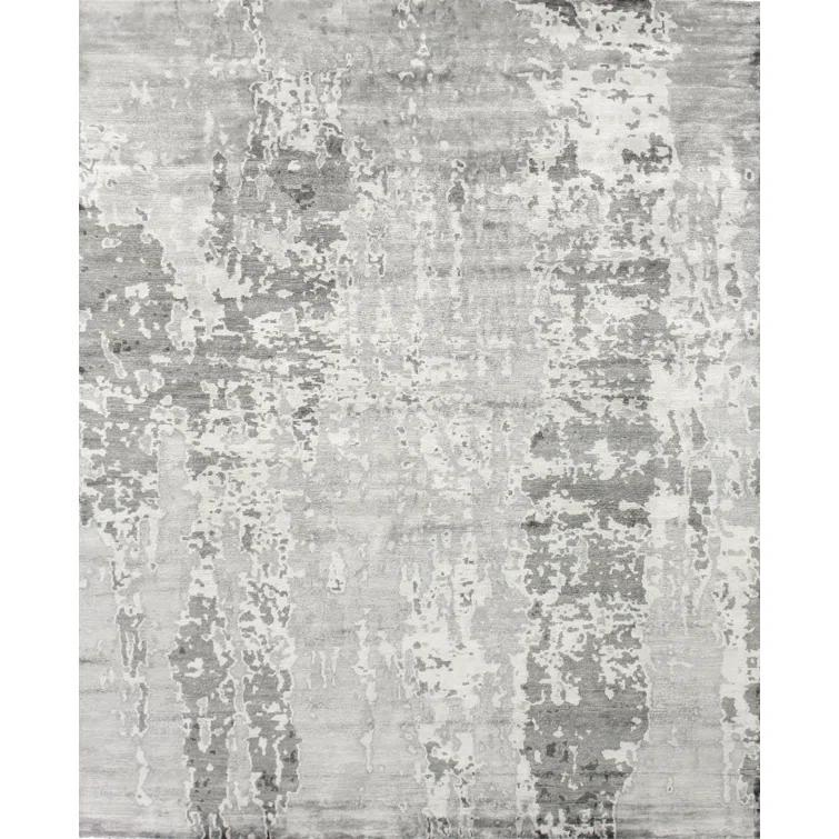 EXQUISITE RUGS Exquisite Rugs Bamboo Silk Hand-Knotted Gray/Silver Area Rug