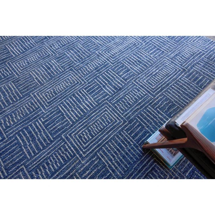 Exquisite Rugs Aldridge Hand-Knotted New Zealand Wool/ Bamboo Silk Blue/Ivory Area Rug