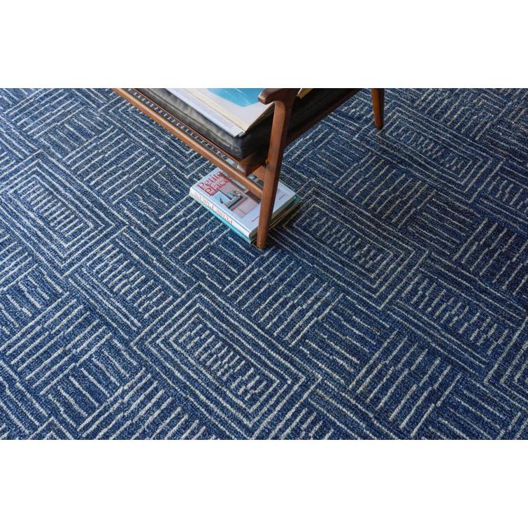 Exquisite Rugs Aldridge Hand-Knotted New Zealand Wool/ Bamboo Silk Blue/Ivory Area Rug