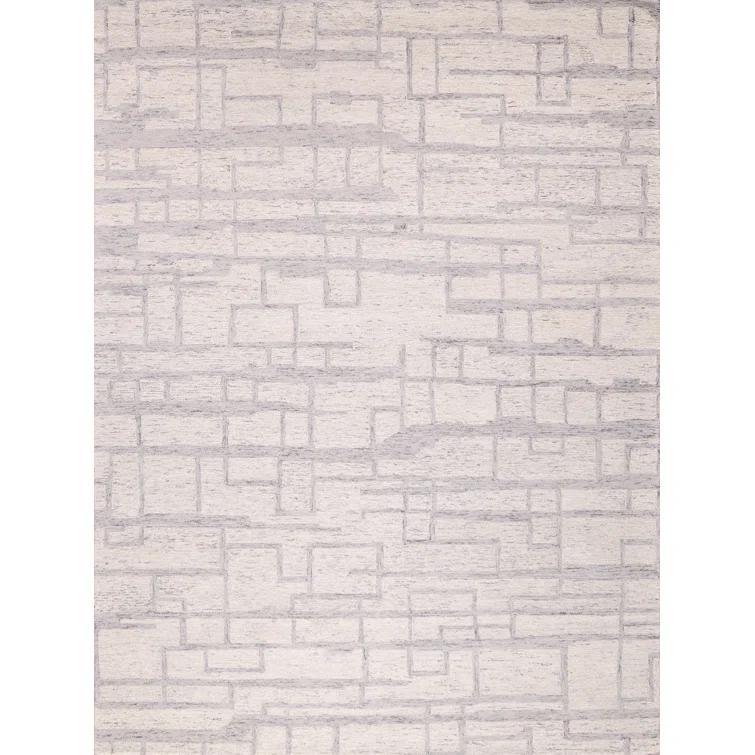 Exquisite Rugs Naturals Handmade Hand-Tufted New Zealand Wool On Canvas Ivory/Gray Area Rug