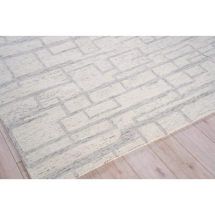 Exquisite Rugs Naturals Handmade Hand-Tufted New Zealand Wool On Canvas Ivory/Gray Area Rug