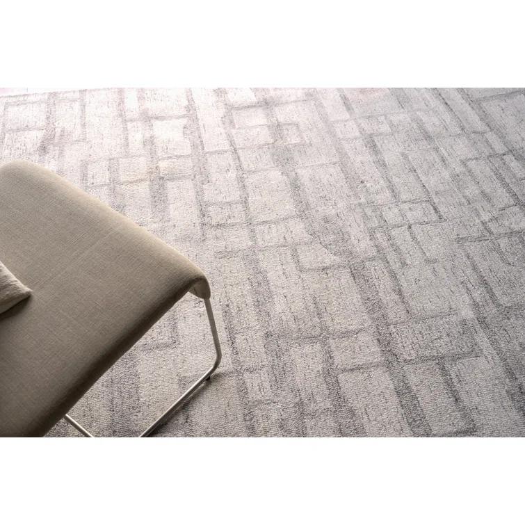 Exquisite Rugs Naturals Handmade Hand-Tufted New Zealand Wool On Canvas Ivory/Gray Area Rug