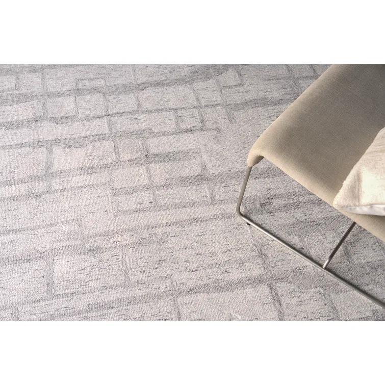 Exquisite Rugs Naturals Handmade Hand-Tufted New Zealand Wool On Canvas Ivory/Gray Area Rug