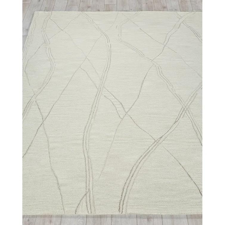 Exquisite Rugs Tangiers Handmade Hand-Tufted New Zealand Wool On Canvas Ivory/Beige Area Rug