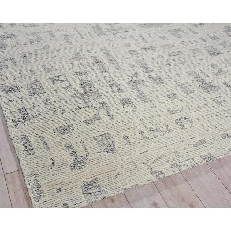Exquisite Rugs Park City Handmade Hand-Tufted New Zealand Wool On Canvas Natural Gray/Ivory Area Rug