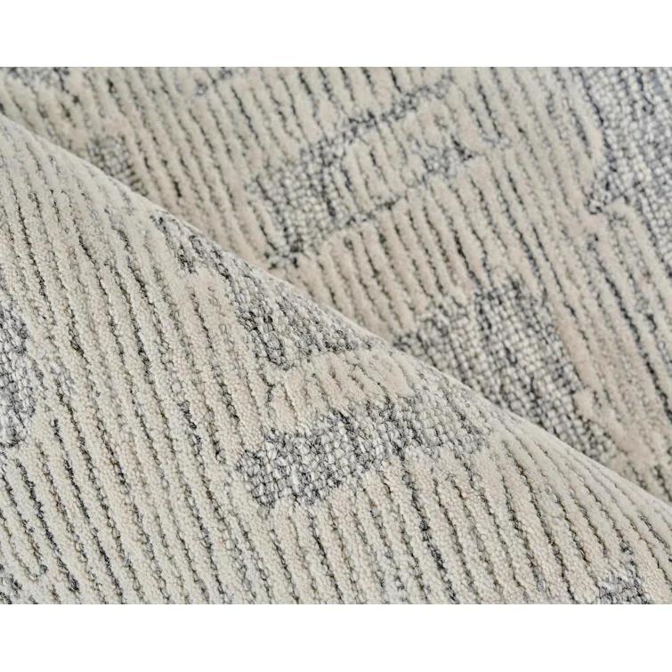 Exquisite Rugs Park City Handmade Hand-Tufted New Zealand Wool On Canvas Natural Gray/Ivory Area Rug