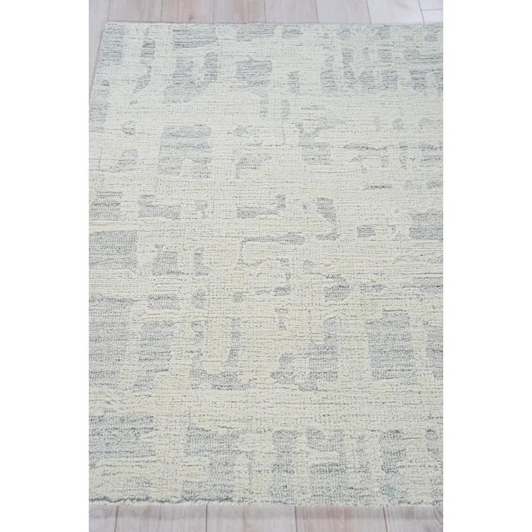 Exquisite Rugs Park City Handmade Hand-Tufted New Zealand Wool On Canvas Natural Gray/Ivory Area Rug