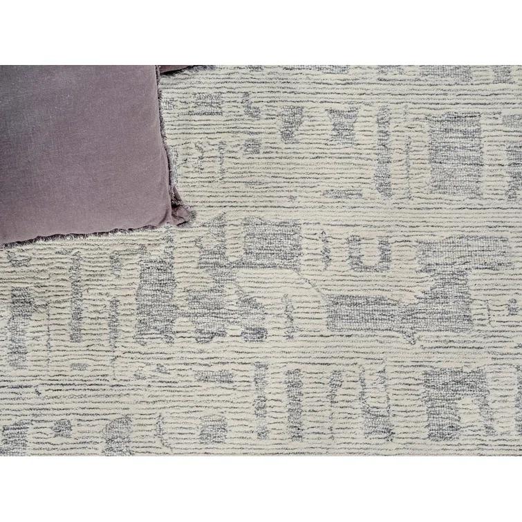 Exquisite Rugs Park City Handmade Hand-Tufted New Zealand Wool On Canvas Natural Gray/Ivory Area Rug