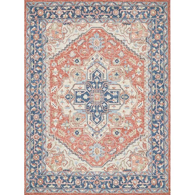 Exquisite Rugs Richmond Serapi Handmade Hand-Tufted New Zealand Wool On Canvas Red/Blue Area Rug