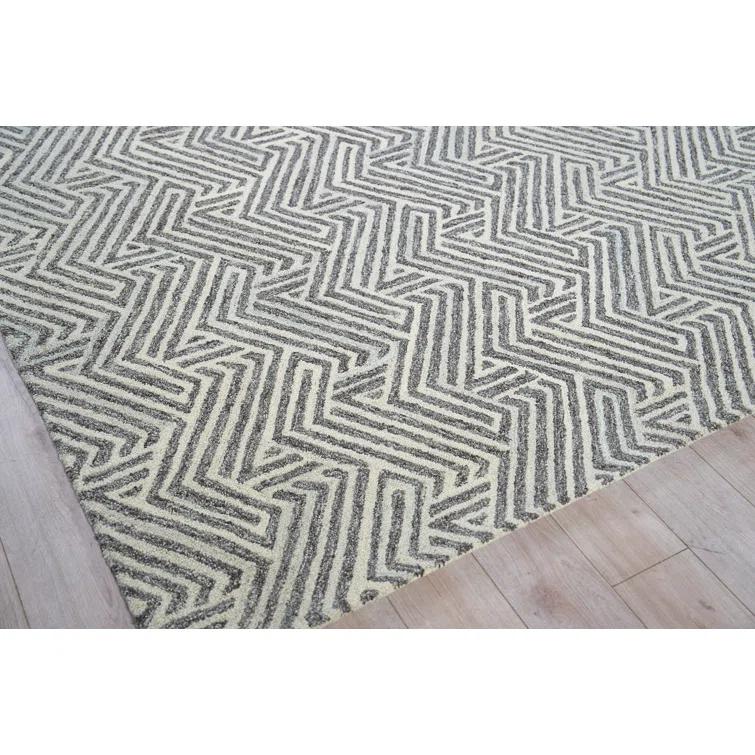 EXQUISITE RUGS Exquisite Rugs Naturals Handmade Hand-Tufted New Zealand Wool On Canvas Gray/Ivory Area Rug