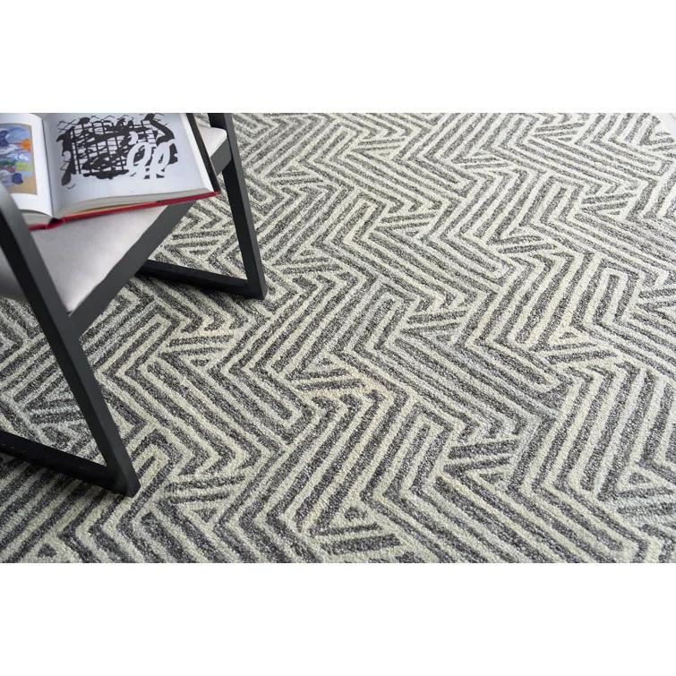 EXQUISITE RUGS Exquisite Rugs Naturals Handmade Hand-Tufted New Zealand Wool On Canvas Gray/Ivory Area Rug