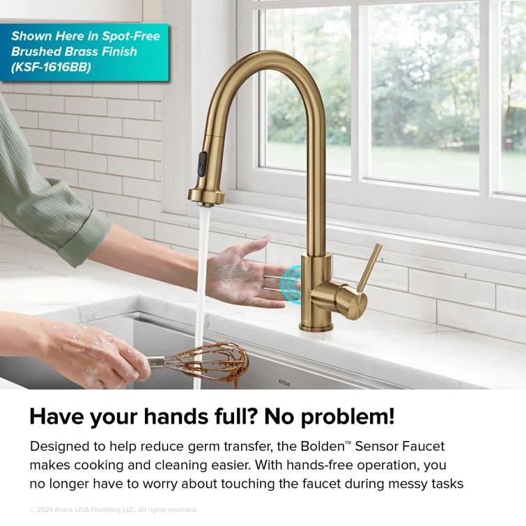 Kraus KSF-1616MB KRAUS Bolden Motion Sensor Single Handle Pull Down Touchless Kitchen Faucet