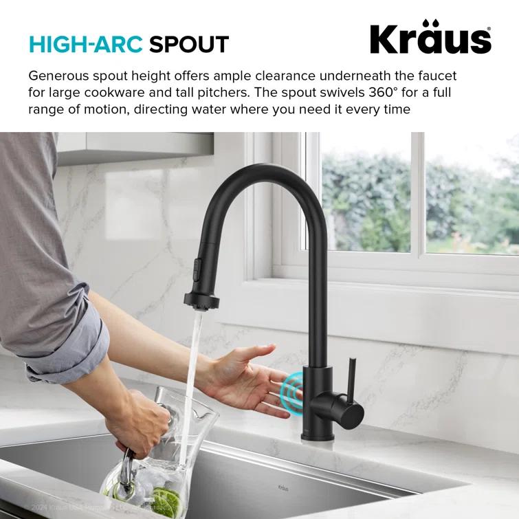 Kraus KSF-1616MB KRAUS Bolden Motion Sensor Single Handle Pull Down Touchless Kitchen Faucet