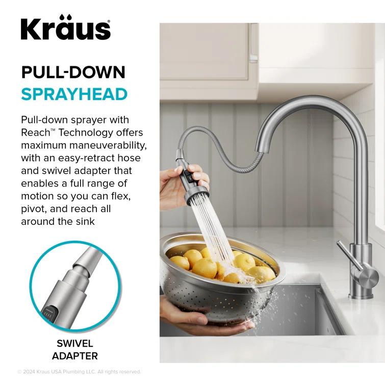 KRAUS Bolden Motion Sensor Single Handle Pull Down Touchless Kitchen Faucet