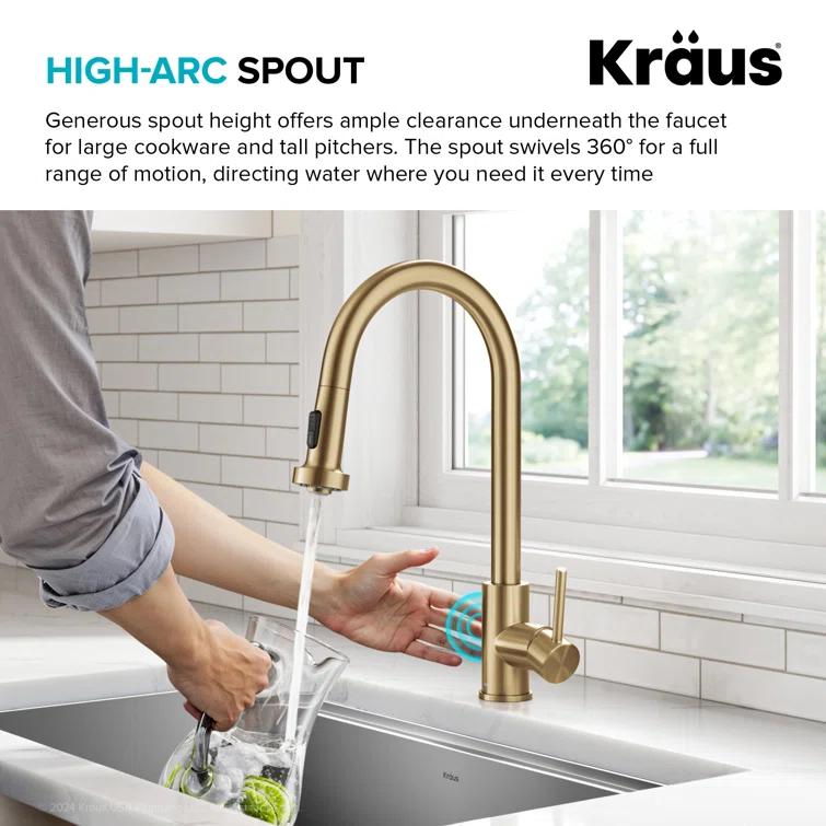 KRAUS Bolden Motion Sensor Single Handle Pull Down Touchless Kitchen Faucet
