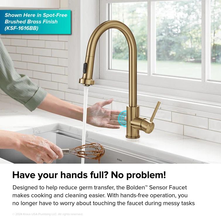 KRAUS Bolden Motion Sensor Single Handle Pull Down Touchless Kitchen Faucet