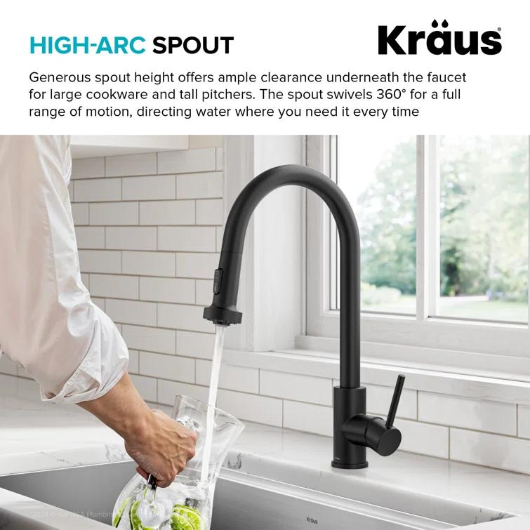 KRAUS Bolden 2-Function Single Handle Pull Down Kitchen Faucet