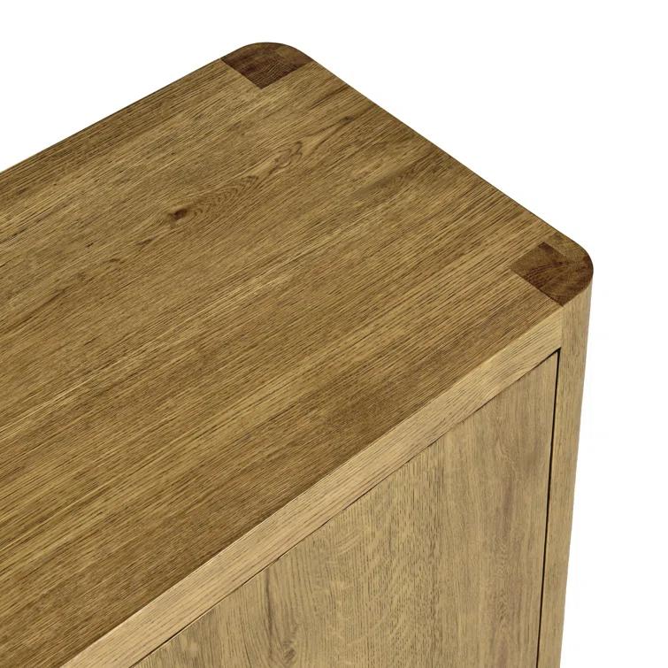 Orlando Light Brown Oak Wood 4-Door Sideboard