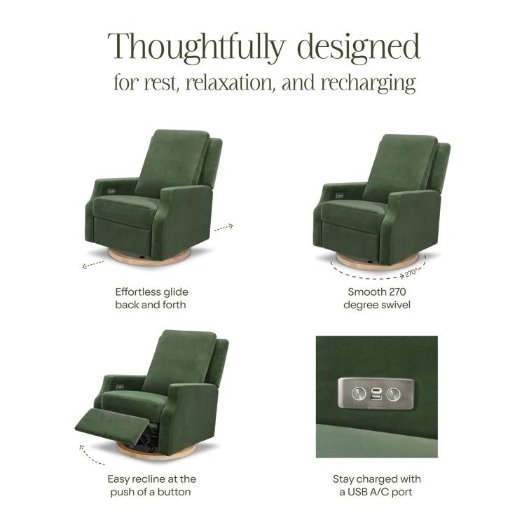 Crewe Electronic Recliner and Swivel Glider in Eco-Performance Fabric