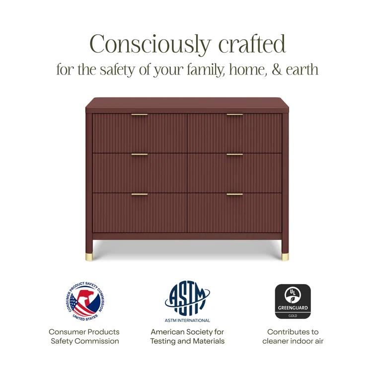 Brimsley Tambour 6 - Drawer Assembled Dresser