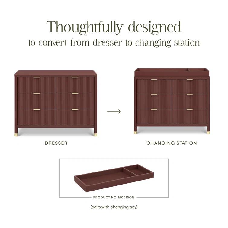 Brimsley Tambour 6 - Drawer Assembled Dresser