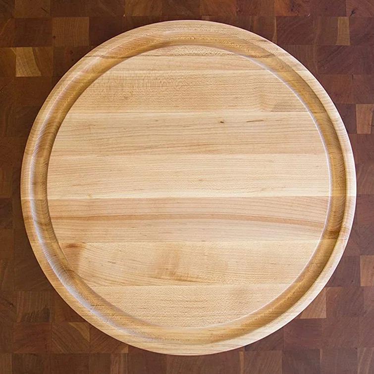John Boos Chef's Collection Round Maple Cutting Board with Groove