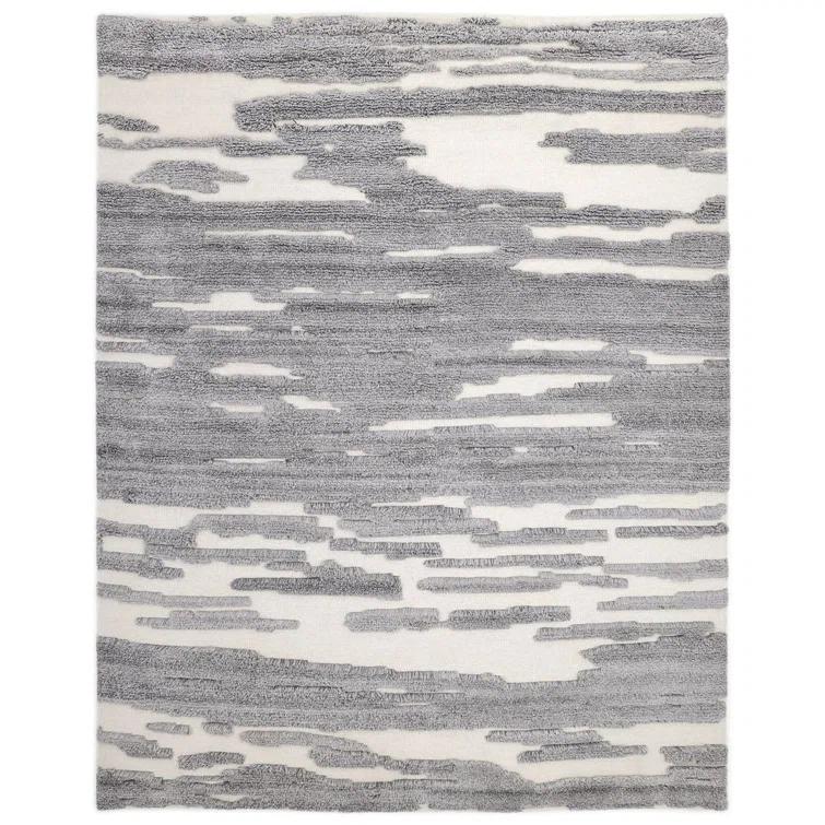 Dakota Fields Bayon Hand-Knotted Gray Area Rug
