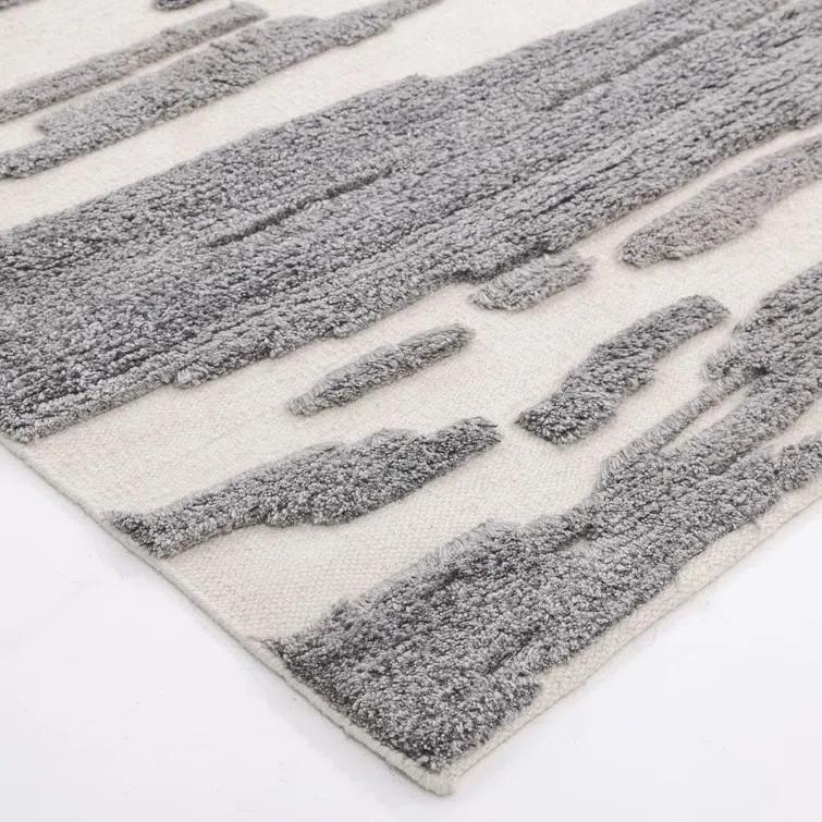 Dakota Fields Bayon Hand-Knotted Gray Area Rug